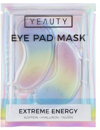 YEAUTY Extreme Energy Eye Pad Mask - Hydrogel Augenpads mit Koffein, 1 Paar | Kühlende Maske mit Hyaluron & Peptiden gegen Augenringe & Schwellungen, Feuchtigkeitspflege für einen wachen Blick, Vegan