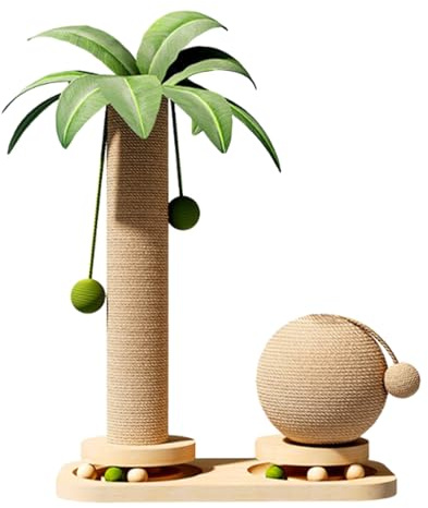 Torre di Albero Di Gatto - Paletto Da Gratta Verticale in Sisal, Giocattolo Scalatore per Legno, Decorazione Attività Stabile, Allenamento A Strisce | Per Interni Casa Animali