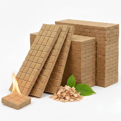 Encendedor de chimenea en forma de cubo, para barbacoa, madera, 1600 dados, 40 pizarras