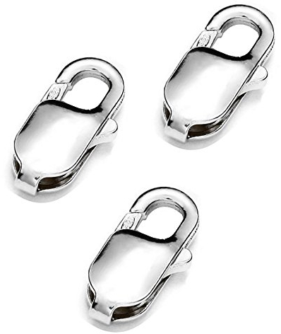 My-Bead Karabinerverschlüsse 925 Silber 11mm (14mm) Schmuckverschlüsse für Ketten Armbänder Colliers Ersatz & Reparatur Hummerverschlüsse DIY (3 Stück)