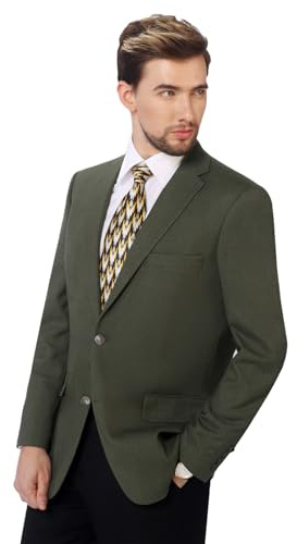 P&L Men's Sporty Jacket with Two Buttons | Classic fit stretch blazer for weddings job interviews business travel and daily office wear