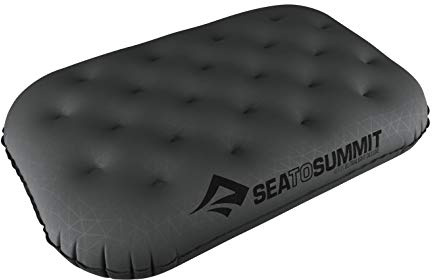 Sea to Summit - Aeros Ultralight Deluxe Reisekissen XL - Leicht zum Aufblasen - rutschfest - Ultra-SIL Reißverschluss-Tasche - Camping & Fahrradtouren - 56 x 36 x 14cm - Grey - 130g