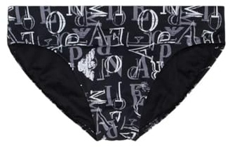 Emporio Armani Swimwear Uomo Over Logo Low Swim Briefs, Nero, 46, Nero, 46