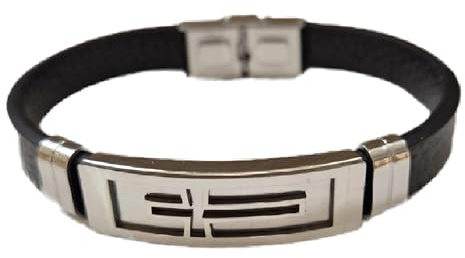 bracelet homme en acier et caoutchouc avec symbole croix/main de fatigue/tortue/encore livraison gratuite, large, Caoutchouc Acier allié