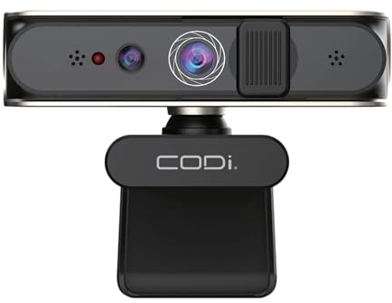 CODi Allocco HD 1080P IR Webcam with Windows Hello Facial Recognition, 30FPS USB-A Camera with Built-in Microphone, Auto Low-Light Correction for Video Conferencing & Streaming