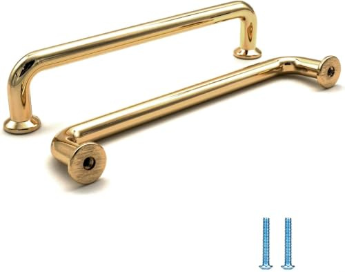 SYZOW 6 Pezzi Maniglie per Mobili da Cucina, Maniglie dorate per Mobili Maniglie per Armadio maniglie a T per mobili maniglie per mobili da cucina 96mm oro (Oro, Distanza dei Fori:128mm)