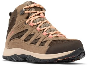 Columbia Womens Crestwood Mid Waterproof, Cordovan/Mud, 8