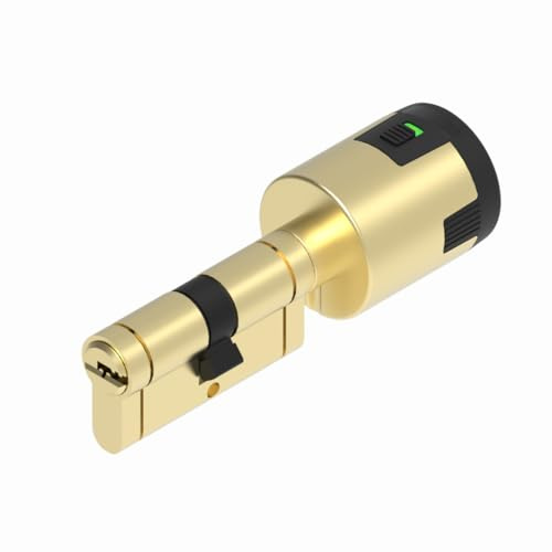 Lince - Cilindro CPLUS ALARM 30x40 cm | Bombillo de Alta Seguridad con Sensor Alarma Integrado de 100dB | Protección Anti-Bumping y Anti-Taladro | Incluye 5 Llaves XL | Acabado latón