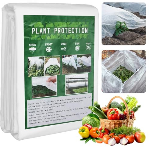 Sylken 2x5m Plant Fleece Frost Protection - 35gsm Heavy Duty Plant Antifreeze Cloth Winter Garden Protection Cloth for Vegetables Flower from Birds Insects