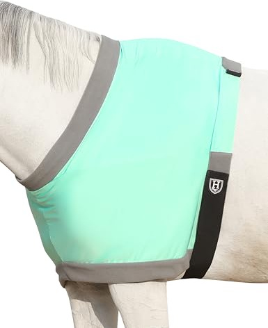 Harrison Howard Pferdepflegedecken Schulterschutz Anti-Reiben Schulterschutz für Pferde, Leichte Stretch-Nylon-Schulterabdeckung mit Fleece-Polsterung, verhindert das Reiben der Decke Sommer Mint L
