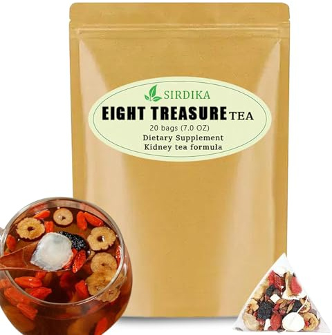 Eight Treasure Ginseng Kidney Tea - 20 Bags Combination Scented Five Treasure Men's Health Herbal Formula Red Date Wolfberry Tea (20 Pack / 1 Bag)