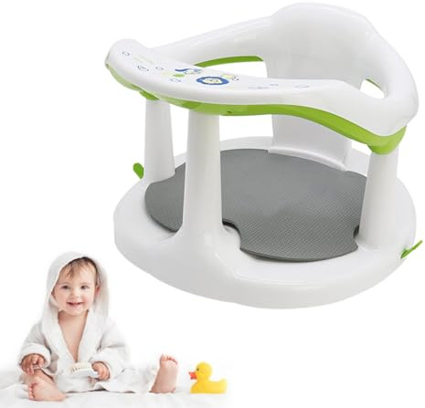 Chaise de siège pour bébé - Coussin de bain pour évier pour bébé, tapis de fleurs pour baignoire Little | Siège de bain pour bébé avec indicateur de détection de chaleur, accoudoir amovible, cou