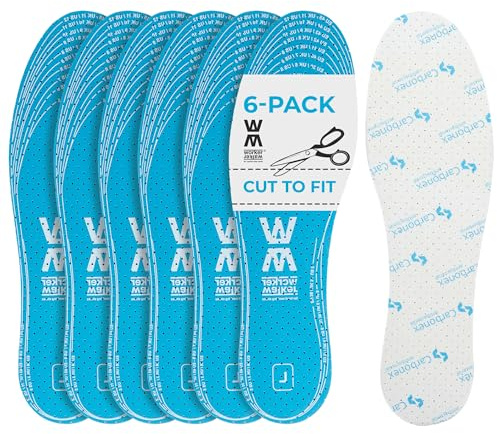 Semelles de chaussures pour hommes et femmes - Carbonex Pro Lot de 6 semelles épaisses pour chaussures et bottes de travail Semelles intérieures respirantes Worker Walker 36 EUR - 46 EUR