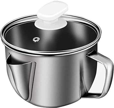Séparateur de graisse d'huile en acier inoxydable 304, bol séparateur de sauce de 1000 ml avec couvercle anti-poussière, filtre durable en acier inoxydable, outils de cuisine, bol à soupe, séparateur