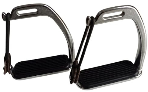 2 Stück vernickelte Pfauen-Steigbügel, Karbonstahl, Anti-Verheddern, Sattelzubehör für Anfänger