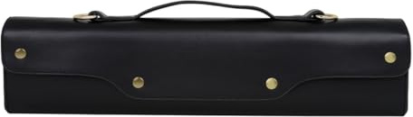 UKCOCO Bolsa de Mano para Flauta Negra de Cuero Sintético Asa, Diseño Compacto y Fácil de Transportar para Uso en Exteriores y Presentaciones Musicales