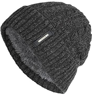 Generiska vintermössor unisex stickade mössor skyddshuvuden varm utomhus stickad mössa män vinter, GRÅ, one size