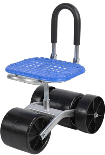 Hiraith Tabouret de Jardin Roulant, Siège de Travail de Jardin, Tabouret de Travail Mobile Rotatif à 360 Degrés avec roulettes, Siège Réglable pour Les Travaux de, Plantation de