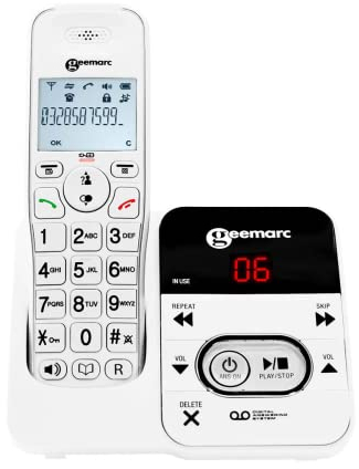 Geemarc Amplidect 295 - Telefono Cordless Amplificato con Segreteria Telefonica, Suoneria Potente e Tasti Grandi per Anziani - Ipoacusia da Bassa a Media - Versione IT