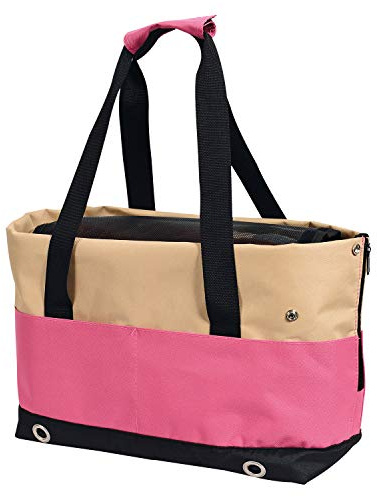 Arquivet Borsa Rosa per trasportare Animali - 40 x 22 x 28 cm - Trasportino per Cani e Gatti - Borsa da Appendere con Apertura Superiore - Cuccioli e Altri Animali Piccoli