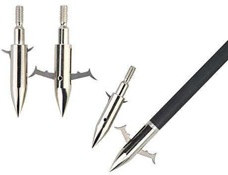 ZSHJG 6pcs Punta de Flecha de Tiro con Arco Punta de Flecha de Pesca Arco Pescar Broadheads Acero Inoxidable Broadheads Caza Puntos de Consejos para Bowfishing (6pcs)