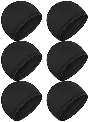 Boao 6 Pieces Cooling Skull Caps Helmet Hard Hat Liner Sweat Wicking Running Beanie Cycling for Men Women(X-Large,Black)