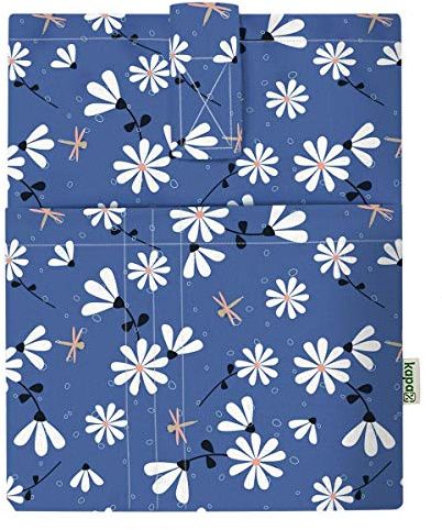 POCHETTE DE LIVRE Couverture de livres, pour livre broché, tissu lavable,imperméable,protecteur de livre - rembourré, housse de protection pour tablette pour adulte-LARGE- 28 cm x 22 cm (MARGUERITE)
