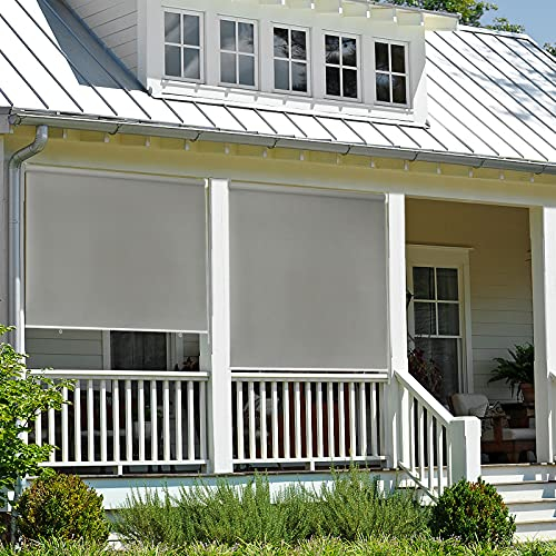 ACXIN Senkrechtmarkise 100x140cm Vertikalmarkise Sichtschutz Terrasse Balkonrollo für Balkon, Terrasse, Garten - Sonnenschutz Beschattung Windschutz Wetterfest, Grau