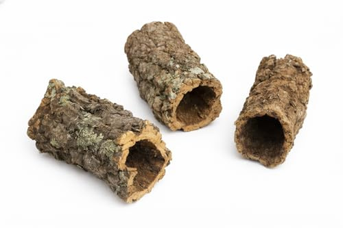 Korronor, 3 stycken 15–20 cm – naturkork, korkbark för terrariumdekoration | Naturkork terrarium tillbehör – korkbark, korkgrotta och korkast för hamstrar, gecko, fågelbur och terrariumdekoration
