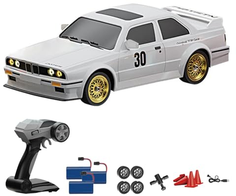Hylukon Ferngesteuertes Auto, 2,4 GHz, RC Drift Car – 30 km/h, 1/16 Maßstab, Rennwagen mit Vorder- und Rückleuchten, Retro-Stil