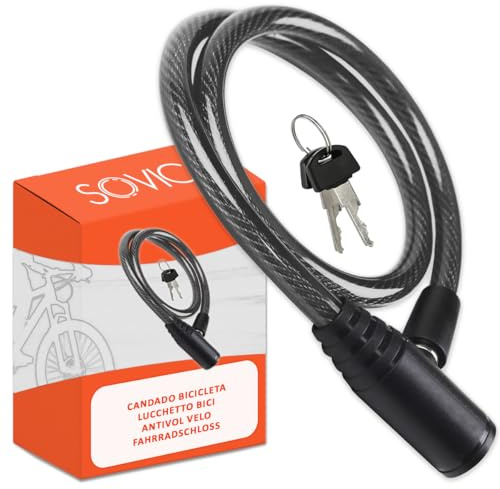 Lucchetto Bici Cavo Acciaio 60 cm Nero