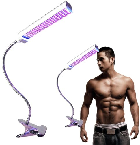 Lampada Abbronzante Da 15 W, LED 365 Nm Dispositivo Autoabbronzante Per Prendere Il Sole Domestico Con Occhiali, Base a Clip E Design Cronometrato, Area Di Irradiazione 60 * 30 Cm Per Corpo E Viso