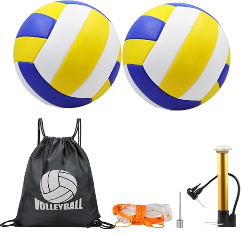 Aikelai Lot de 6 Pieces Ballon de Volleyball-Officielle 5,Ballons de Beach-Volley,Beach Volleyball,Soft Touch Volley Ball pour Intérieur/Extérieur (C)