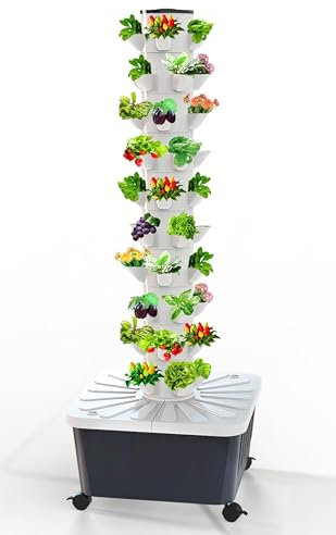 PTSZNGS Torre hidropónica, Sistema de Cultivo hidropónico, Torre de Cultivo Vertical Inteligente para Interiores, Kit de Sistema de Cultivo hidropónico con Bomba de hidratación