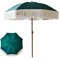 YAVYAV 6ft Outdoor Umbrella With Tassels, Wood Grain Aluminum Pole, Beach Parasol, UV Protection, For Patio Beach Yard, Portable