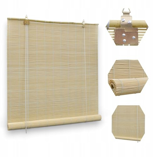 Tenda a rullo in bambù per interni 150 x 160 cm - naturale, oscurante e alla moda