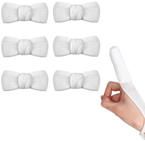 THQAE 6 Pcs vendajes para dedos, vendaje de dedo, vendaje para dedos blanco, vendaje de fijación universal, para trabajo, cocina, protección de dedos (3,5 x 8 cm)