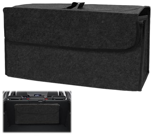 FORYNXHWIN Organizador para maletero de auto - Organizador de maletero de fieltro plegable con cintas de velcro, bolsa para maletero antideslizante para almacenamiento de herramientas y desorden
