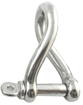 US STAINLESS Stainless Steel 316 Twist Shackle 1/4 (6mm) Marine Grade