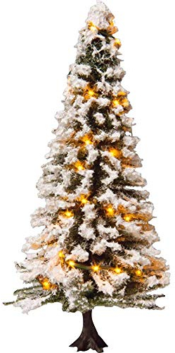 NOCH® Beleuchteter Weihnachtsbaum, verschneit mit 30 LEDs, für Modelleisenbahn H0, TT, 0 im Winter als Festliche Dekoration