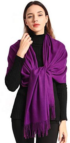 EASE LEAP Cachemire Hiver Chaud Écharpe Pour Femmes Pashmina Châle Wrap Hommes Grandes Écharpes Douces pour Autum et Hiver 200cm x 70cm,Violet,78.7 x 27.6 Pouce