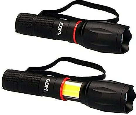Edp 36376 Linterna Led XL e X tensible Led Frontal 200 Lumens y Lateral 120 Lumens, Negro