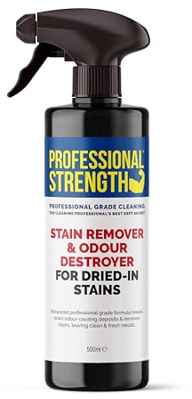 Professional Strength Dried-In Stain Remover | 500 ml | Enzyme-Based Carpet & Fabric Spray for Stubborn Stains (500ml (Pack of 1))