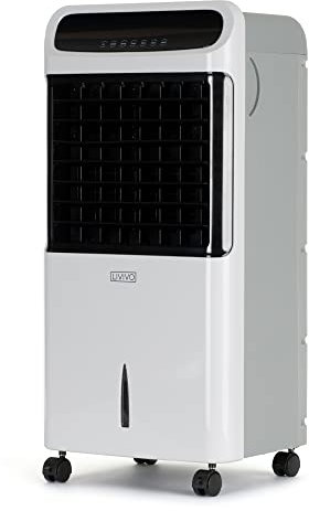 LIVIVO Portable Digital Evaporative Air Fan Cooler W Remote Control & LED Display, Ionizer -12L Tank - 80W - Anti Dust Filter - 3 Speed Settings - 120° Oscillating Swing Function 12 Hour Timer