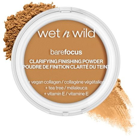 Wet n Wild Polvo de acabado clarificante Bare Focus | estera | Polvos Fijadores Compactos Bronceado Medio