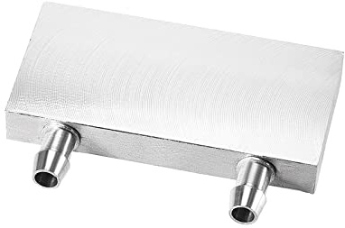 DMiotech 40 x 80 x 12mm Aluminium Vatten Block Dator Kylning Polerad Radiator med lång sidepip för PC Kylskåp