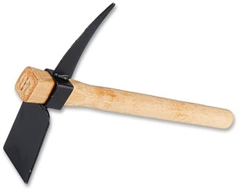 Doppia Zappetta con Lama e piccone, Impugnatura in Legno Robusto, Utensile Manuale Multiuso Zappa da Giardino a Due Punte in Acciaio per la Cura, Aerare, Diserbare Il Terreno,Semina, Scavare,Tornitura
