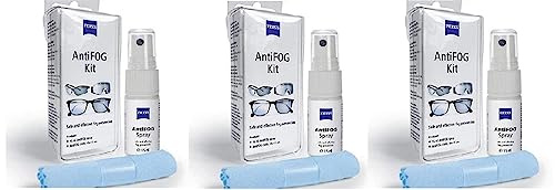 ZEISS AntiBESCHLAG Set Sparpack, 3 x (Spray 15 ml + Tuch 13x13cm)