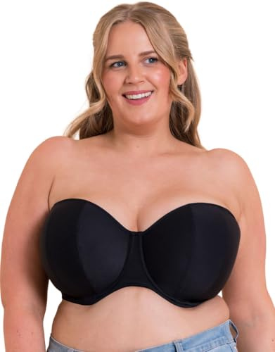 Curvy Kate Luxe Soutien-Gorge sans Bretelles pour Femme, Noir Profond, 90H