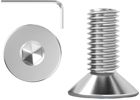 ORTAVA 20 Stück M5 x 10 Schrauben, Senkkopfschrauben, Flachkopfschrauben, Innensechskant Edelstahl A2 V2A Vollgewinde mit Innensechskantschlüsseln